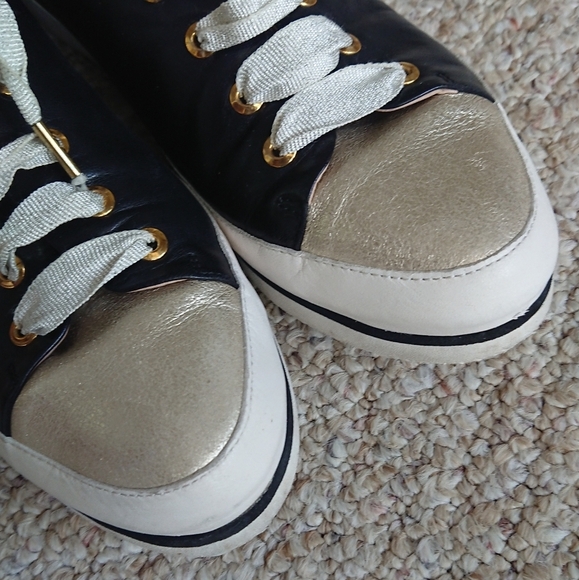 Ron White Nova Metallic Leather Wedge Sneakers size 8.5 - Picture 9 of 14